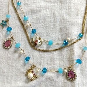 Betsy Johnson Necklace, layered Ocean charms